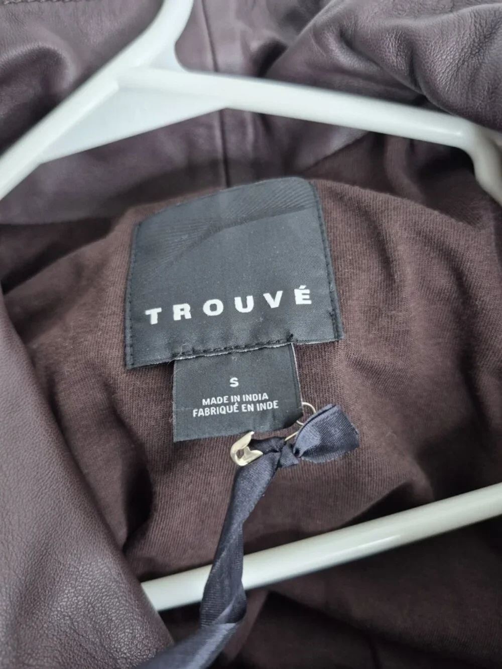 NWT TROUVE Leather Full Zip Jacket Women's Size S
